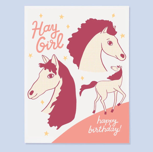 Hay Girl Birthday Card