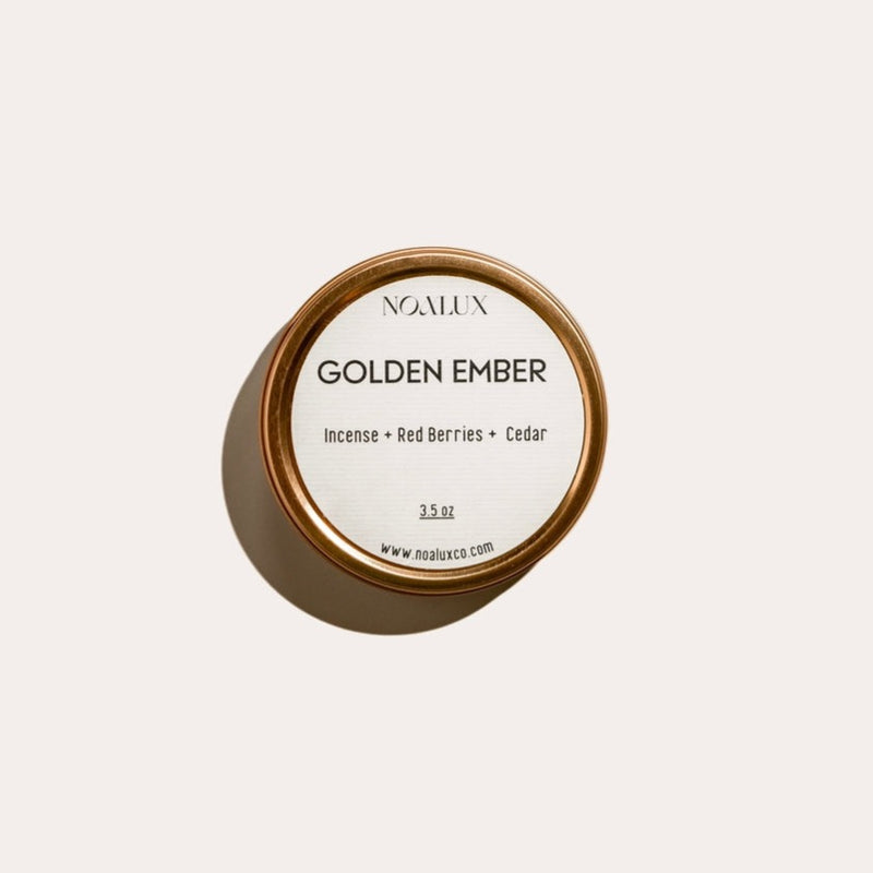 Golden Ember - Rose Petal & Incense Travel Candle
